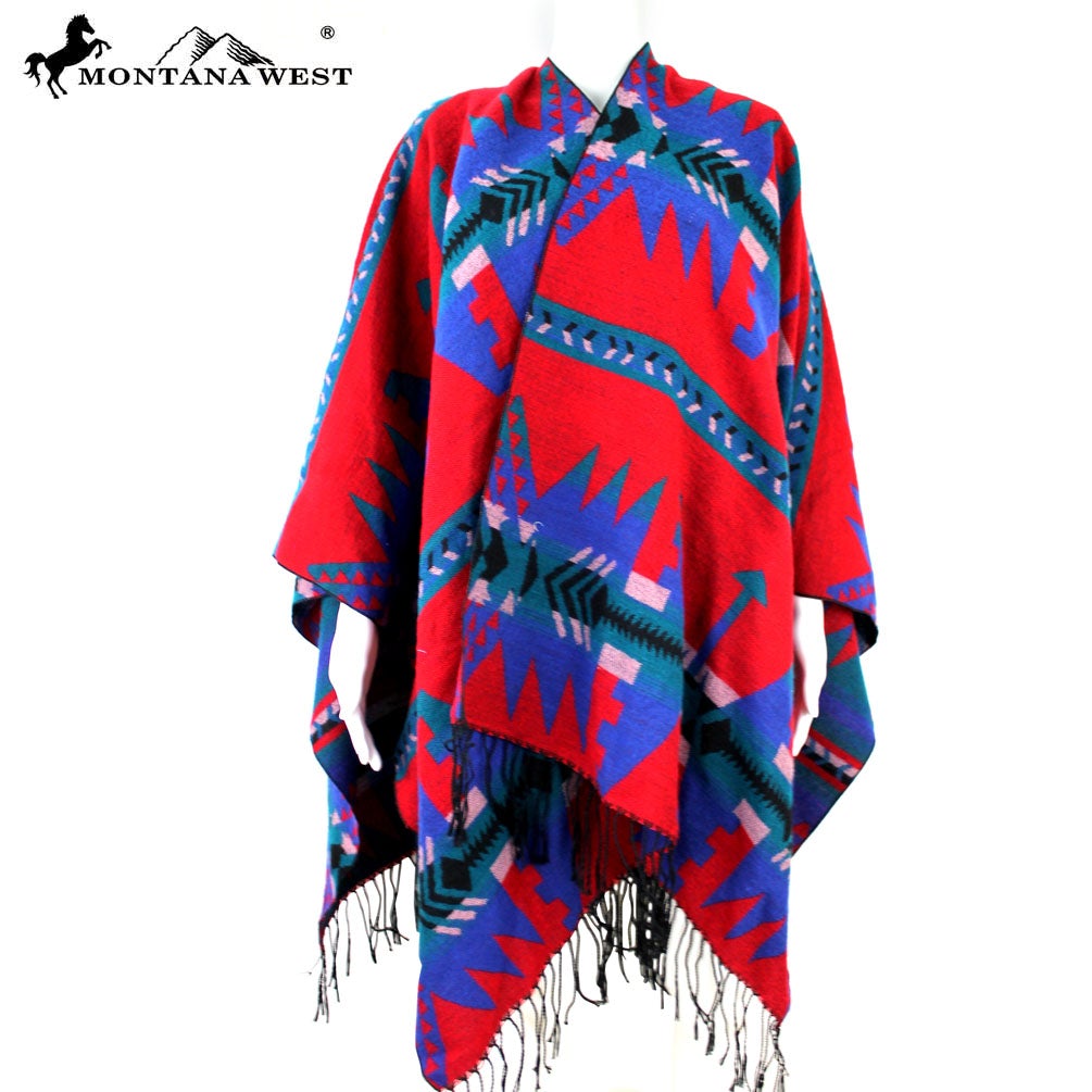 SCF-9003 American Bling Western Aztec Pattern Cape Poncho
