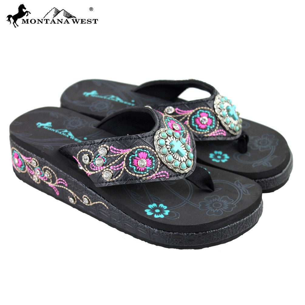 SE19-S098 Embroidered Collection Flip Flops BY CASE