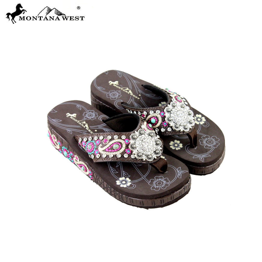 SE27-S001 Montana West Embroidered Flip-Flops Collection BY CASE