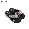 SE27-S096 Montana West Embroidered Flip-Flops By SIze