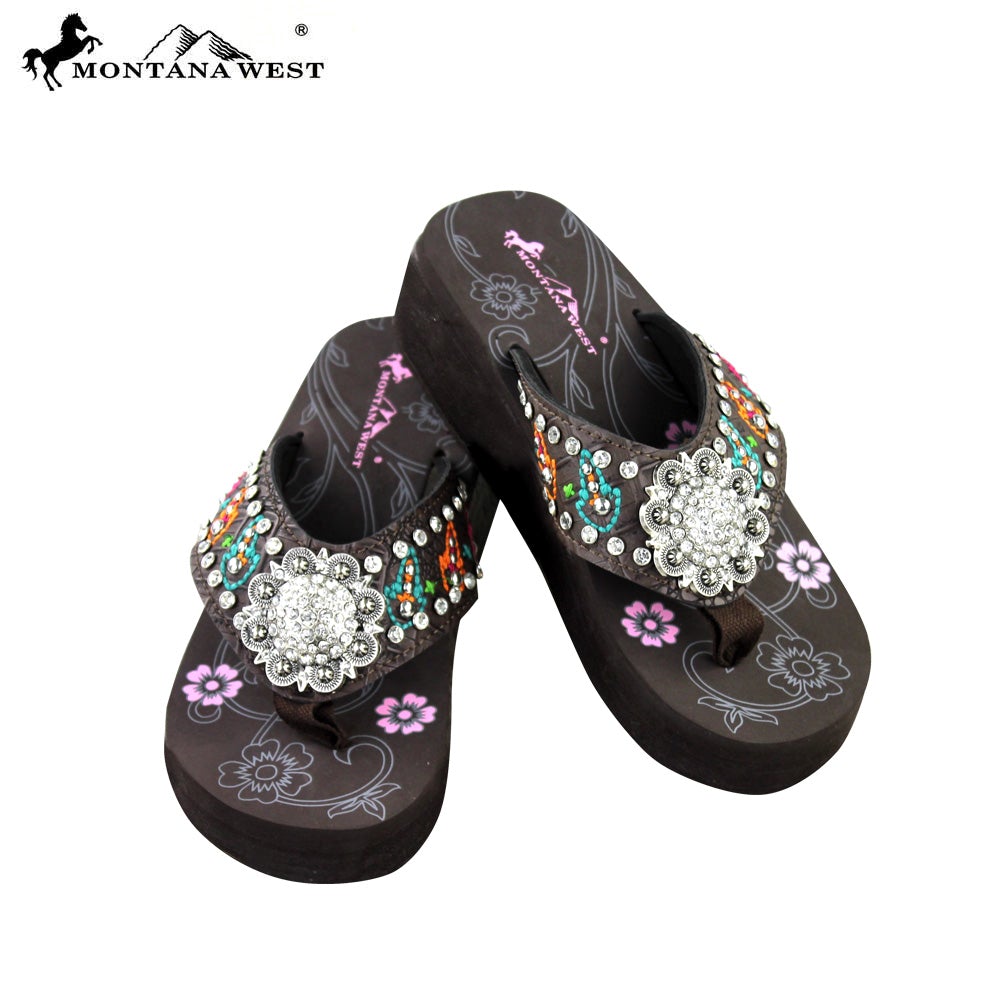 SE30-S001 Montana West Embroidered Flip-Flops Collection BY CASE