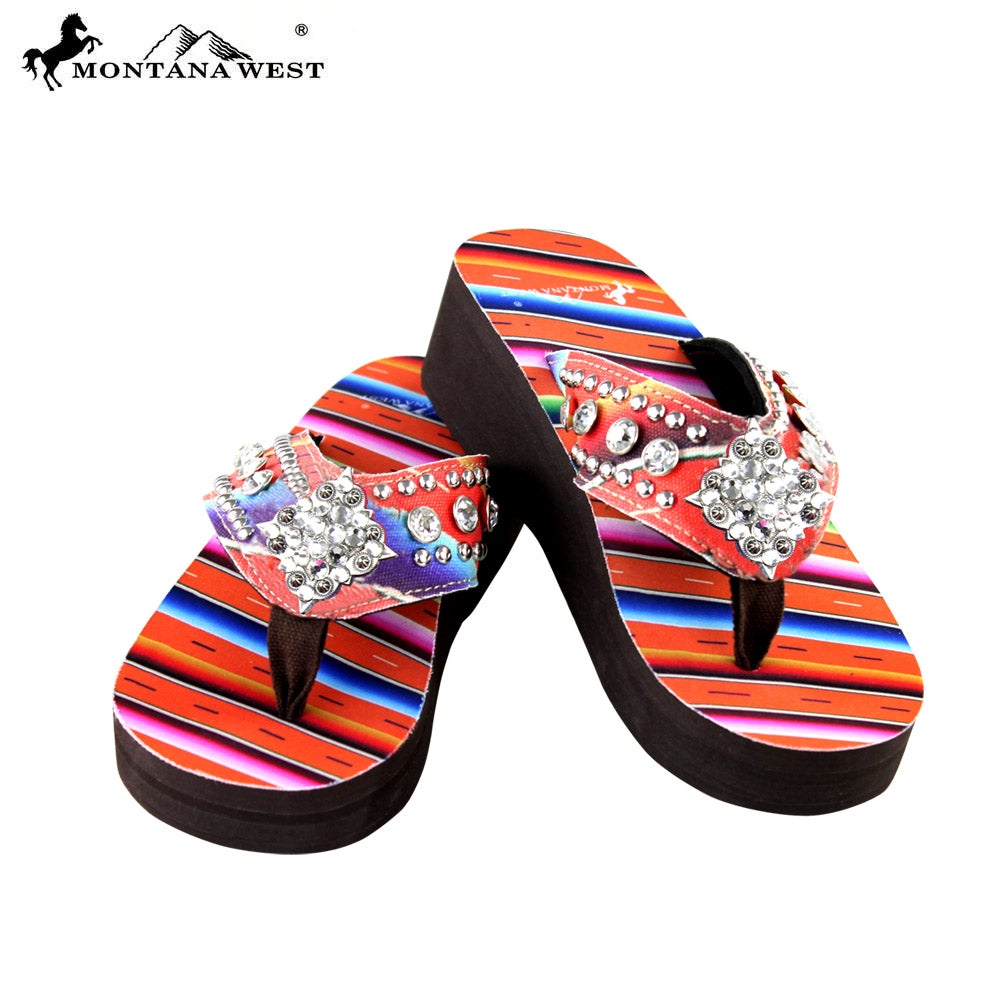 SE31-S002 Serape Wedge Collection Flip Flops BY CASE