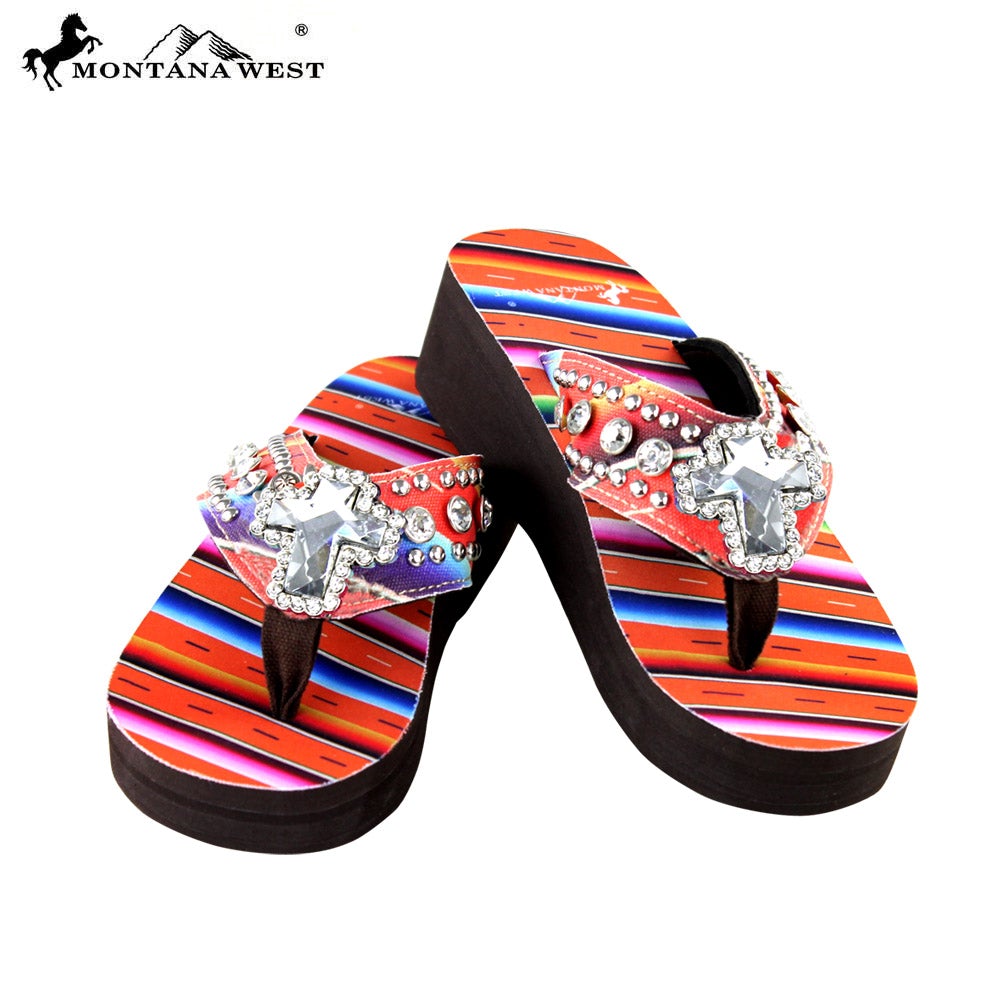 SE31-S008 Serape Wedge Collection Flip Flops BY CASE