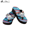 SE31-S008 Serape Wedge Collection Flip Flops By Size