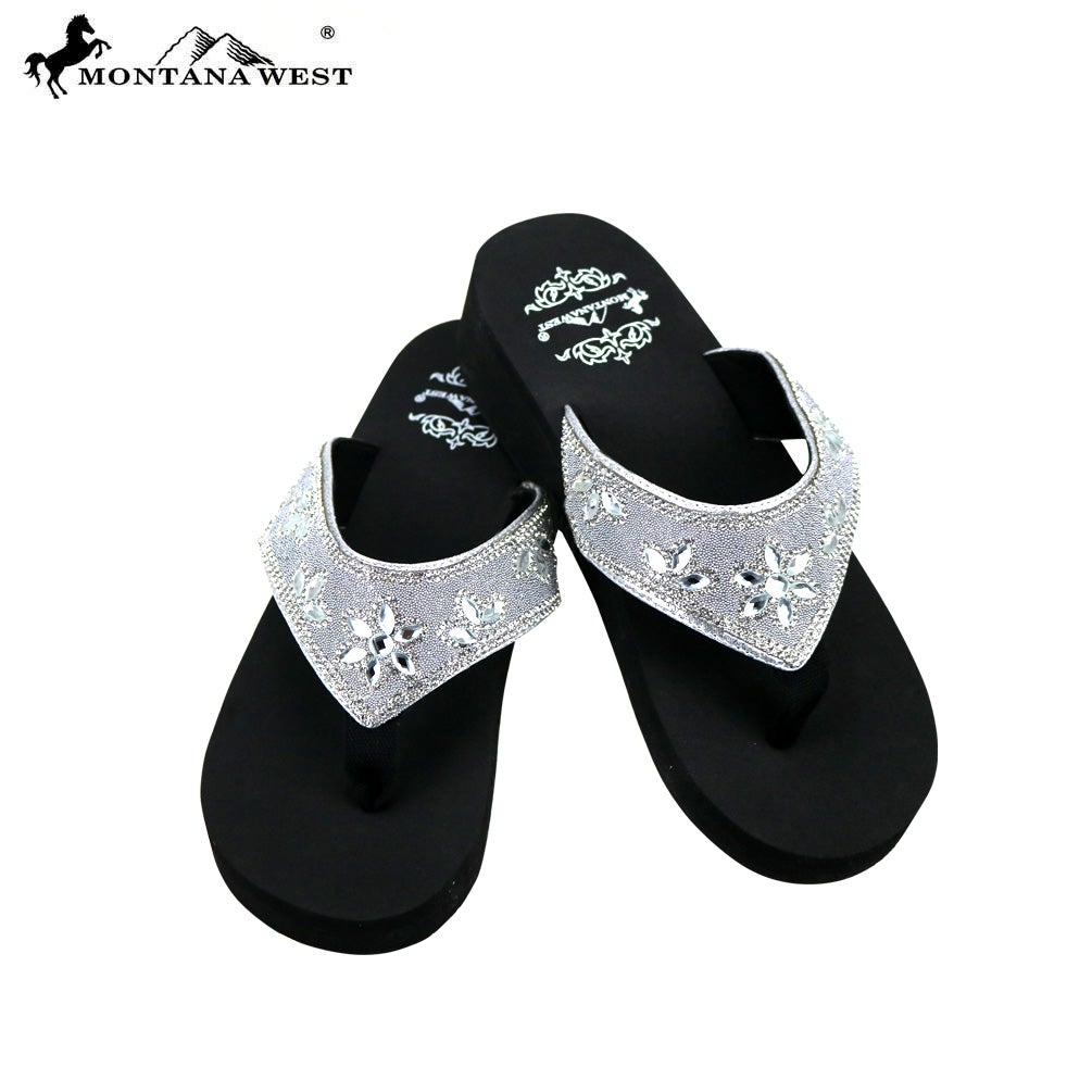 SE81-S088  Bling Bling Collection Wedge Flip Flops By Case