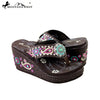 SEH07-S096 Montana West Embroidered Platform Flip-Flops Collection By Pair
