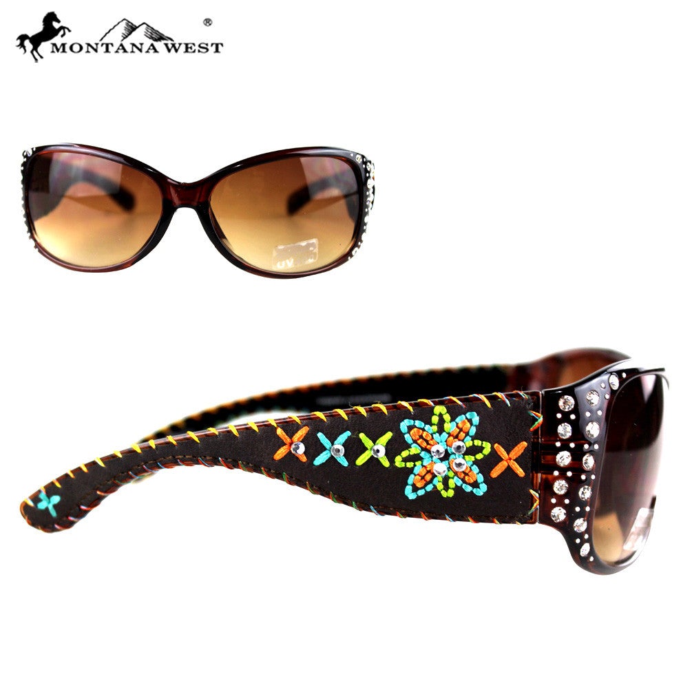 SGS-3609 Montana West Floral Embroidery Collection Sunglasses By Pair