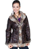 Ladies Western Coat with Faux Fur Trim and stud embellishments-8013 - Blanche's Place