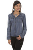 Scully Ladies Denim Western Hlo Shirt with Lace Up Back-HC 473 - Blanche's Place