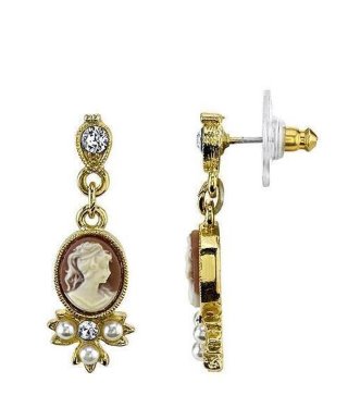 Vintage Inspired Victorian Cameo Earrings-16151 - Blanche's Place