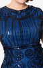 Sapphire Blue 1920's Beaded Flapper Dress-Avignon - Blanche's Place