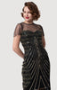Gorgeous VIntage Inspired Black Cocktail Dress with Beads and Fringe-Rolande - Blanche's Place