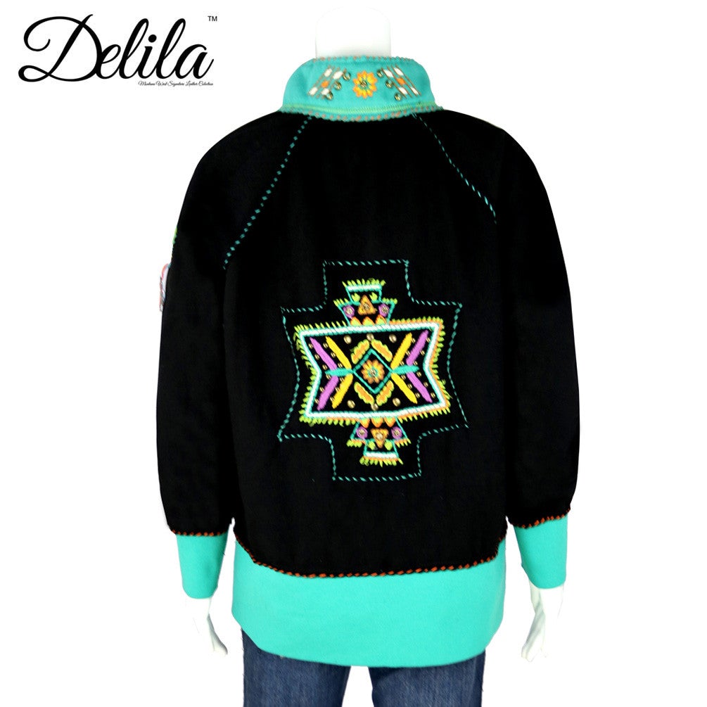 FS-605 Delila Hand Embroidered Fleece Jacket Aztec Collection