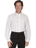 Classic Men's Old West  Striped Shirt with Banded Collar-RW025 - Blanche's Place