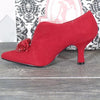Sexy and Fun Red Velvet Shoes-Size 7 - Blanche's Place