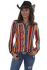 Western Serape Pattern Blouse from Honey Creek by Scully-HC514 - Blanche's Place
