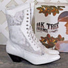 Ladies White Leather Western Wedding Boot-11 - Blanche's Place